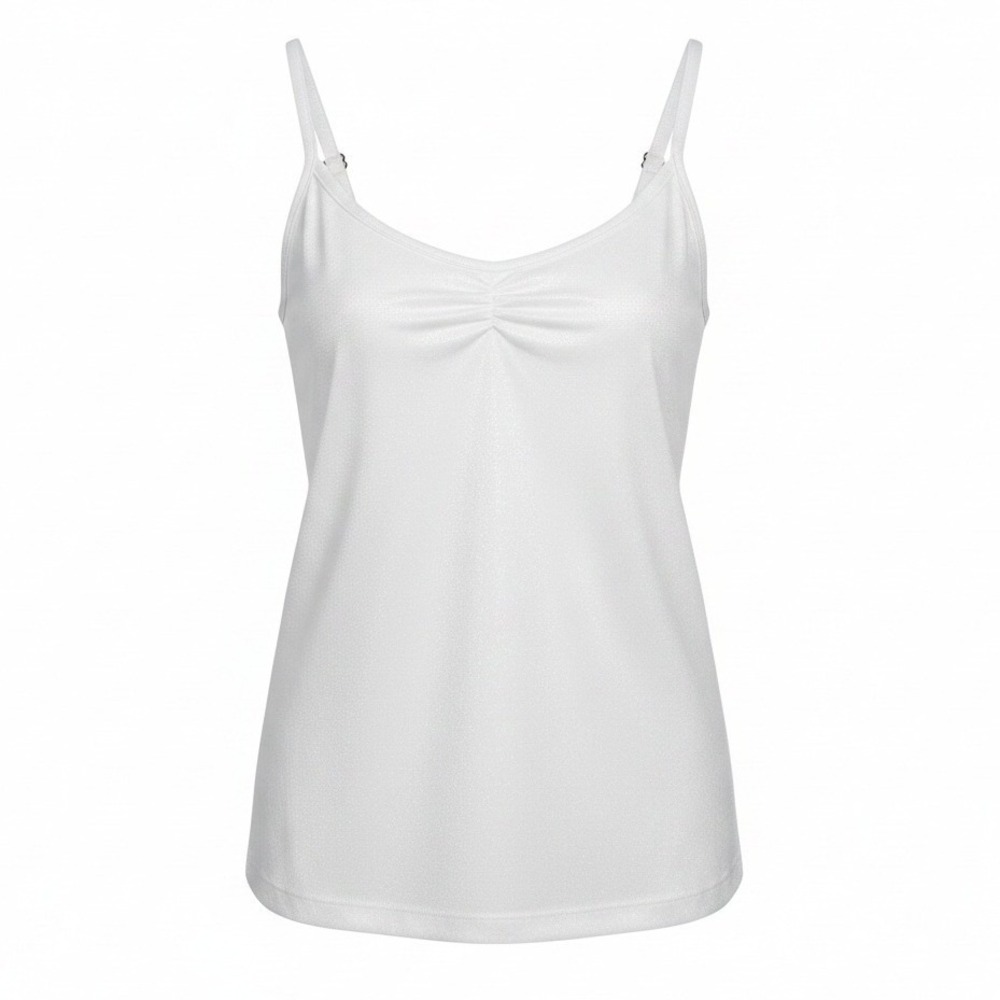 Avenue Sparkly Shimmer White Fitted Stretch Cami Plus Size 18/20